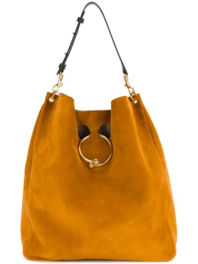 Shop Jw Anderson Large Piercing Shoulder Bag In Brown