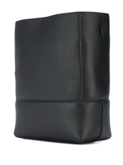 Shop Bottega Veneta Stamped Logo Shoulder Bag In Black
