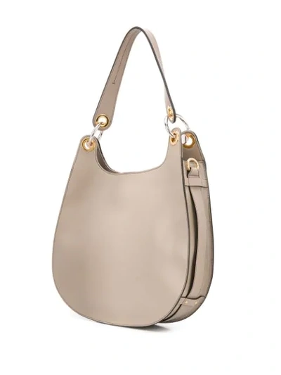 Shop Chloé Tess Shoulder Bag In Grey