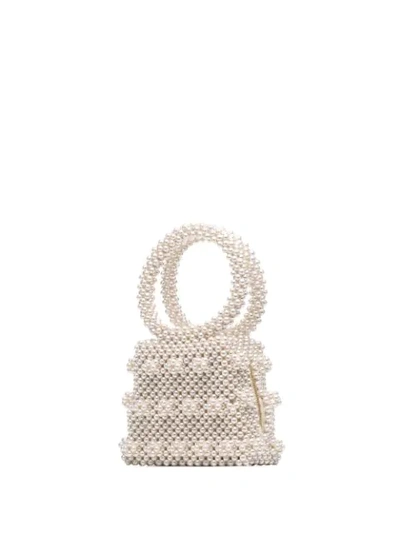 Shop Shrimps Dante Beaded Bracelet Bag In White