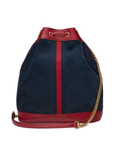 Shop Gucci Rajah Medium Bucket Bag - Blue