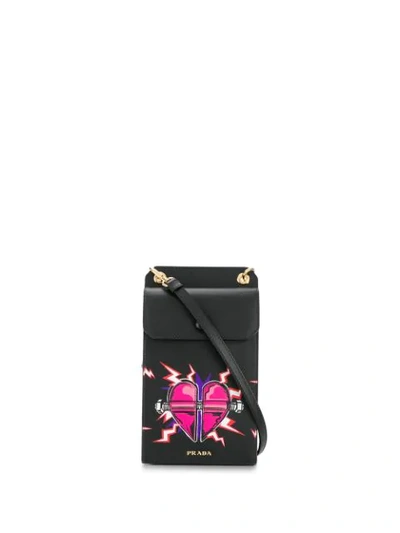 Shop Prada Frankenstein Heart Cross Body Bag In F0029 Fuxia