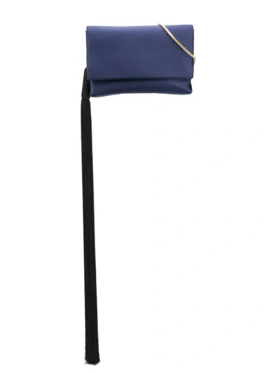 Shop Galvan Tassel Detail Shoulder Bag In Blue