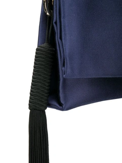 Shop Galvan Tassel Detail Shoulder Bag In Blue