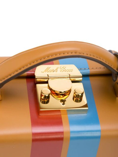 top snap striped satchel