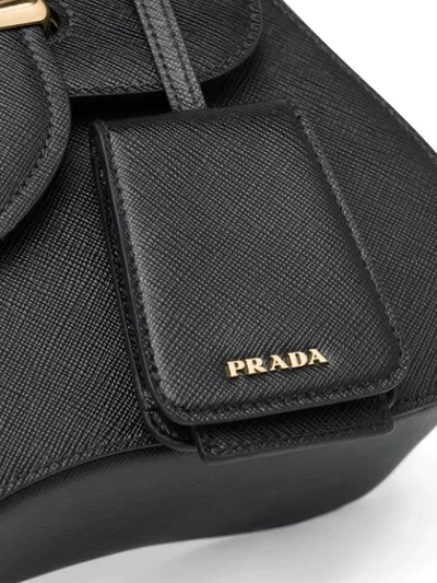 Shop Prada Sidonie Saffiano Tote Bag In Black