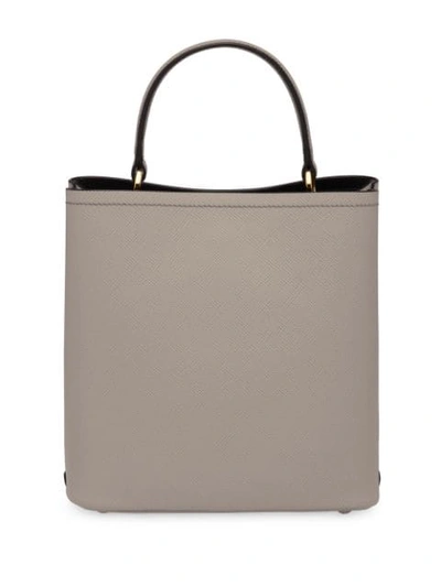 Shop Prada Medium Panier Tote Bag In Grey