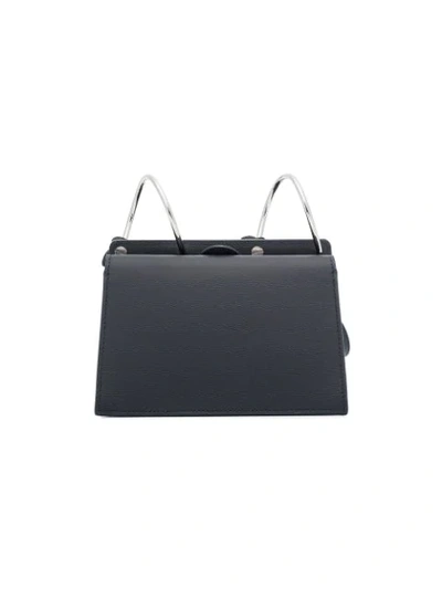 Shop Danse Lente Black Phoebe Mini Leather Shoulder Bag In Blue