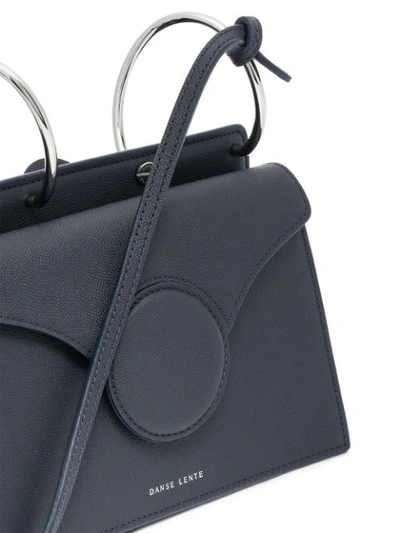 Shop Danse Lente Black Phoebe Mini Leather Shoulder Bag In Blue