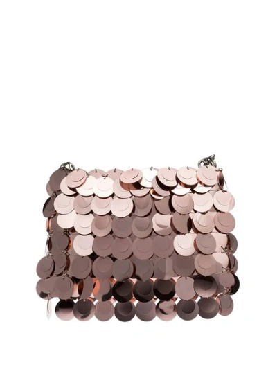 Shop Paco Rabanne Sparkle 1969 Sequin Shoulder Bag In Pink