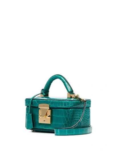 Shop Stalvey Crocodile Leather Beauty Case In Blue