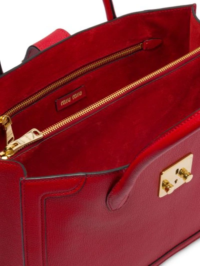 Shop Miu Miu 'confidencial' Handtasche In Red