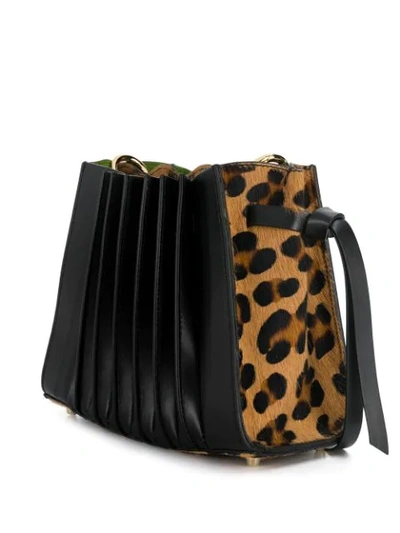 Shop Sara Battaglia Franca Leopard Mini Shoulder Bag In Black