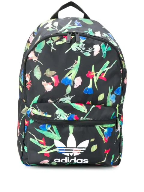 adidas black floral backpack