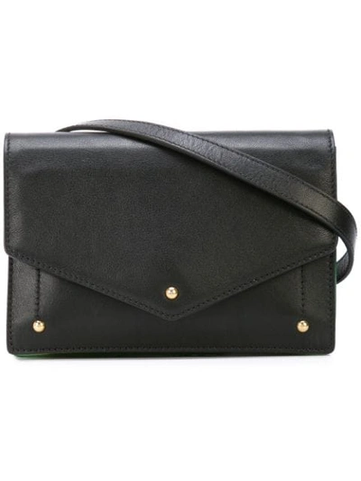 Shop Sara Battaglia Plisse Belt Bag In Black