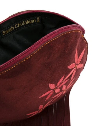 Shop Sarah Chofakian Tassel Boho Clutch In Red