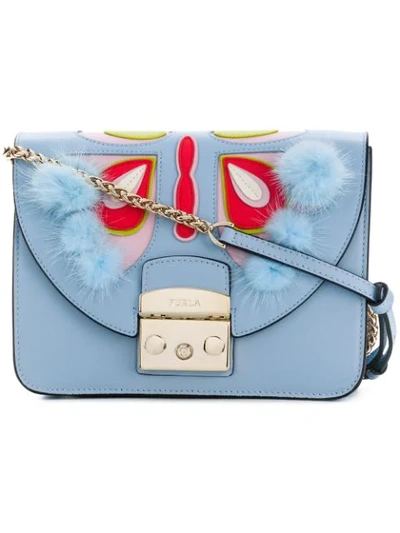 Shop Furla Mini Metropolis Shoulder Bag - Blue