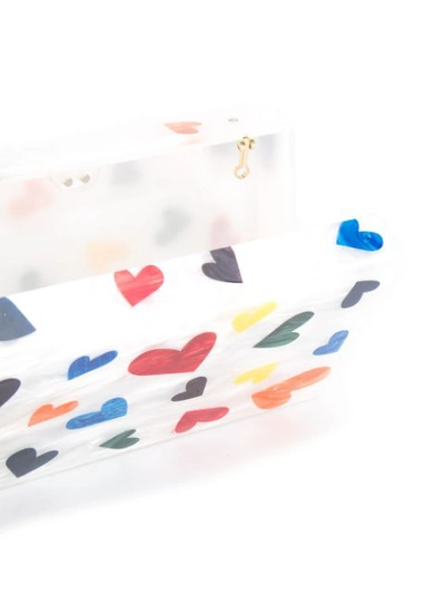 Shop Edie Parker Jean Hearts Clutch In White