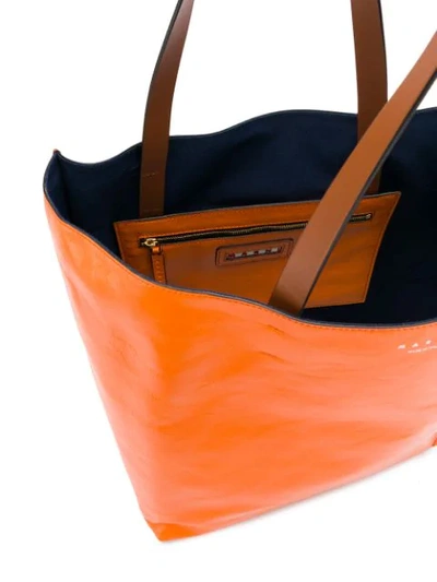 Shop Marni Large Tote Bag In Orange