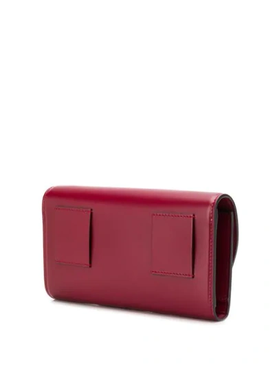 Shop Ferragamo Gancini Belt Wallet In Red