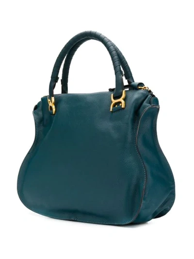 Shop Chloé Marcie Satchel Bag In Blue