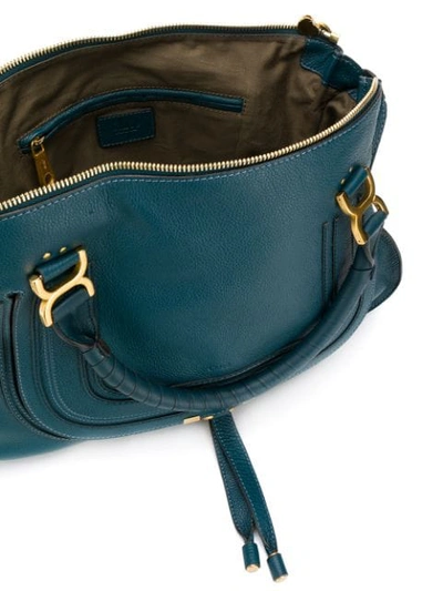 Chloé 'medium Marcie' Leather Satchel - Blue In Blue