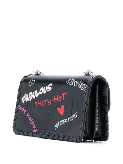 Shop Pinko Love Fabulous Mini Shoulder Bag In Black