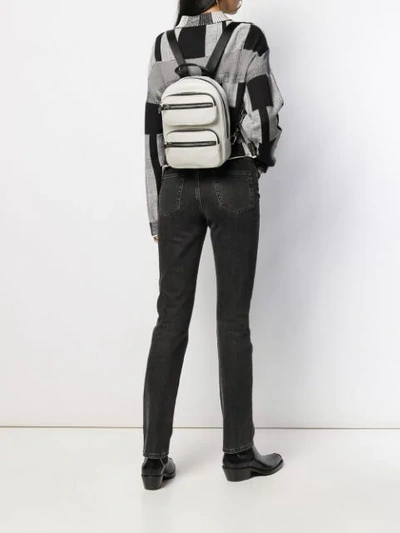 Shop Alexander Wang Zip Pocket Backpack In White