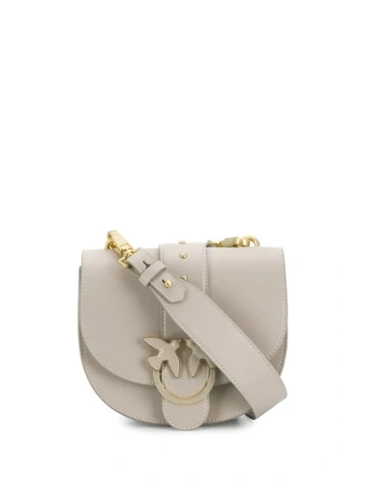 Shop Pinko Donna Half Moon Handbag In Neutrals