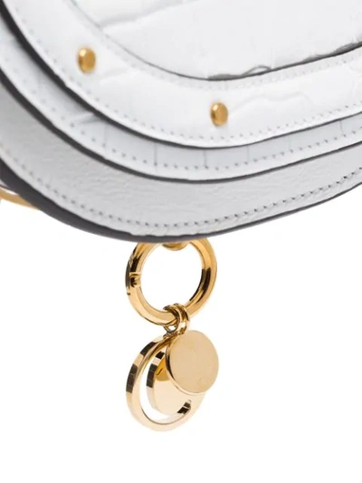 Shop Chloé White Nile Mini Leather Bracelet Bag