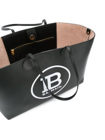 Shop Balmain Medium Shopping Tote Bag In Black