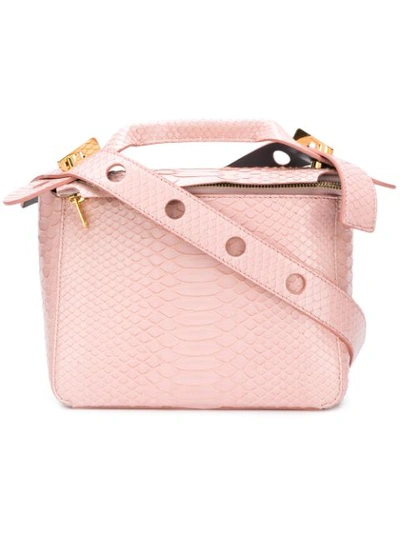Shop Sophie Hulme Crocodile Effect Small Bolt Bag - Pink