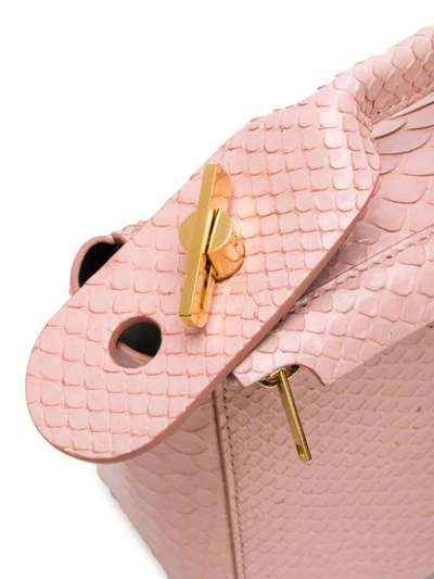 Shop Sophie Hulme Crocodile Effect Small Bolt Bag - Pink