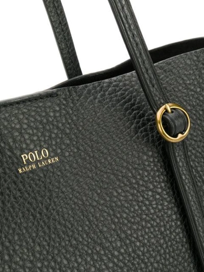 Shop Polo Ralph Lauren Handtasche Mit Gekörnter Ledertextur In Black