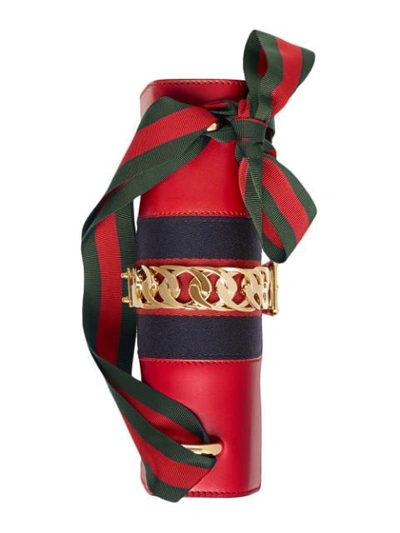 Shop Gucci Sylvie Leather Shoulder Bag In Red