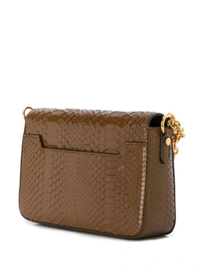 Shop Tom Ford Natalia Small Python Shoulder Bag In Brown