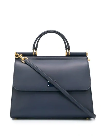 Shop Dolce & Gabbana Sicily 58 Tote Bag In Blue