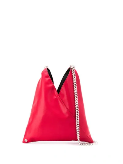 Shop Mm6 Maison Margiela Chain Strap Shoulder Bag In T4043 Chili Pepper