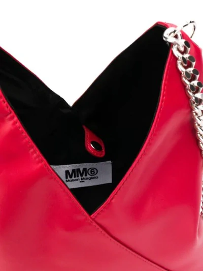 Shop Mm6 Maison Margiela Chain Strap Shoulder Bag In T4043 Chili Pepper