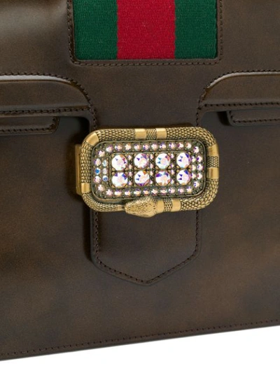Gucci Linea Medium Top-handle Bag With Snake-frame Buckle In Brown