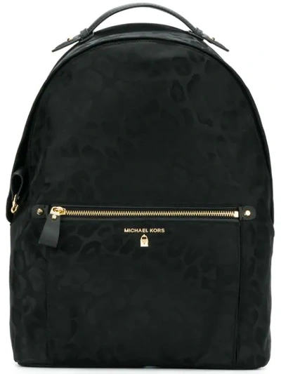 Leopard Print Backpack In Black