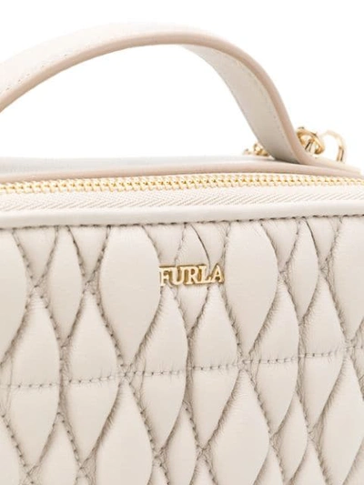 Shop Furla Quilted Crossbody Bag In Neutrals