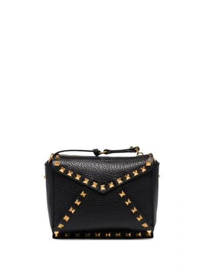 Shop Valentino Garavani Rockstud Hype Mini Shoulder Bag In 0no Black