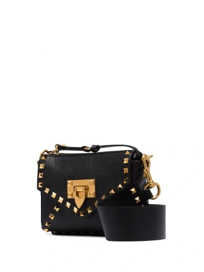 Shop Valentino Garavani Rockstud Hype Mini Shoulder Bag In 0no Black