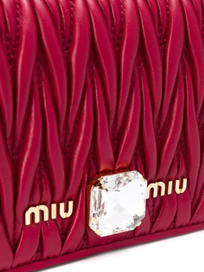 Shop Miu Miu Matelassé Crossbody Bag In Red