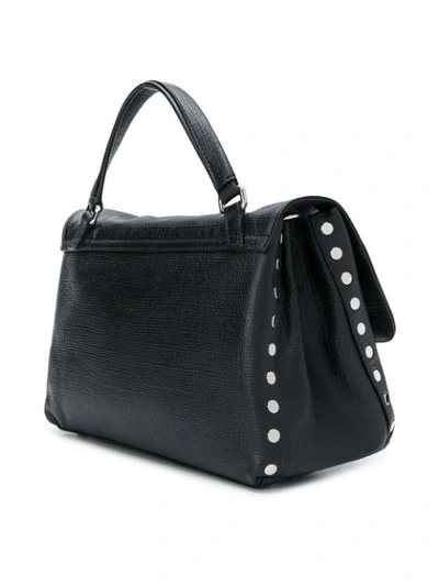 Shop Zanellato Studded Shoulder Bag In Black