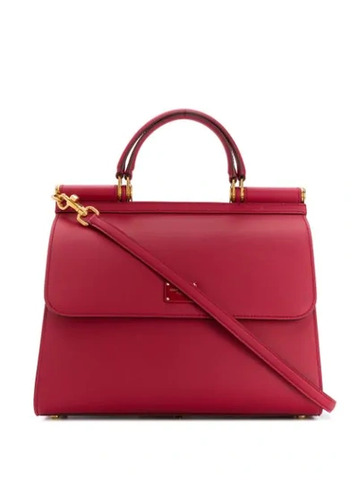 Shop Dolce & Gabbana Sicily 58 Tote Bag In Red
