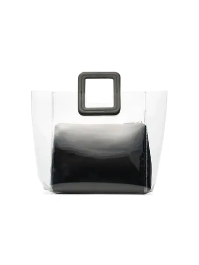 Shop Staud Clear And Black Shirley Pvc And Leather Tote