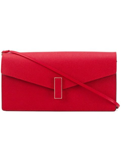 Shop Valextra Envelope Clutch Bag In Red