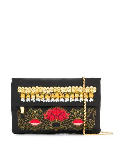 Shop Etro Printed Foldover Bag In 0001